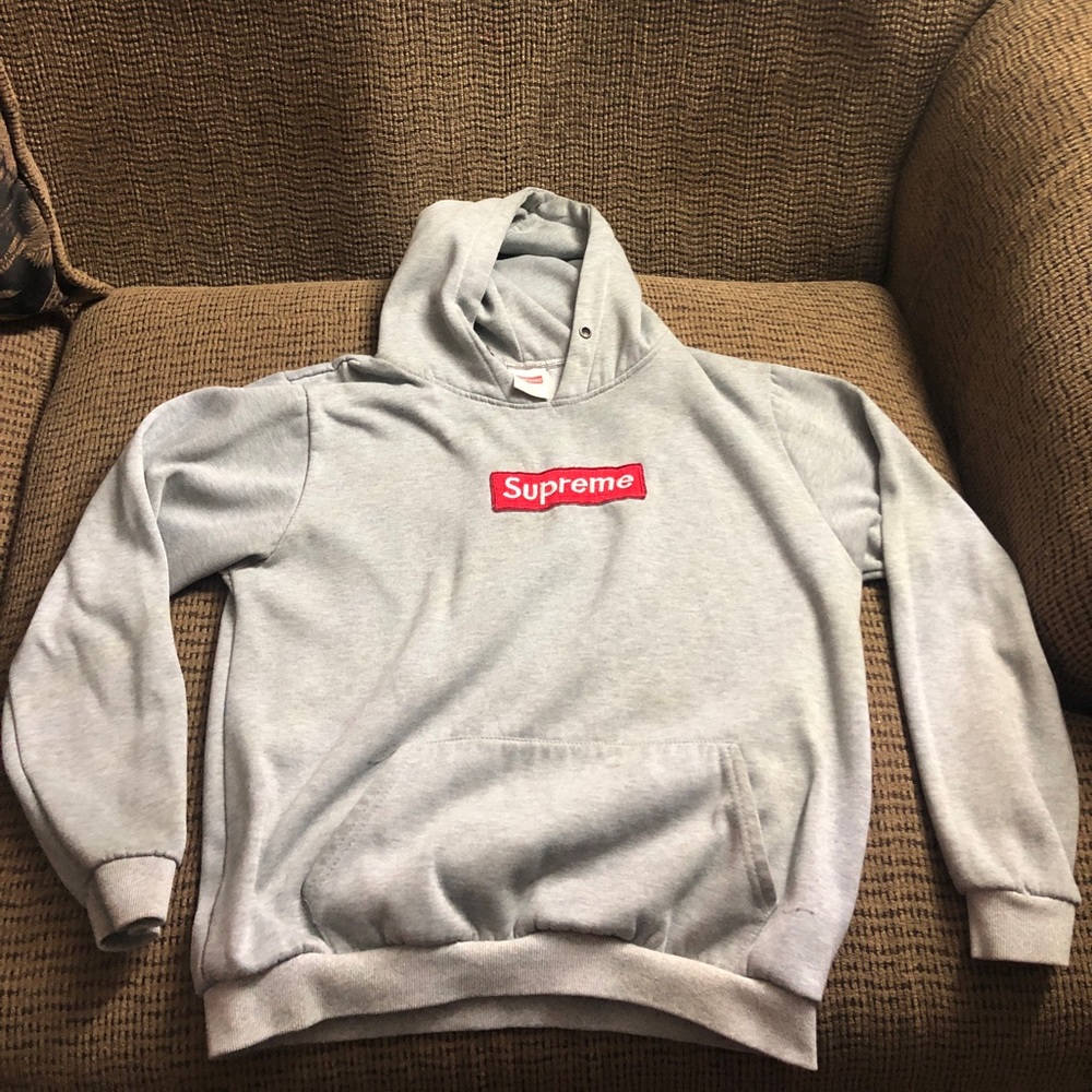 Supreme grey box hoodie
